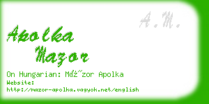 apolka mazor business card